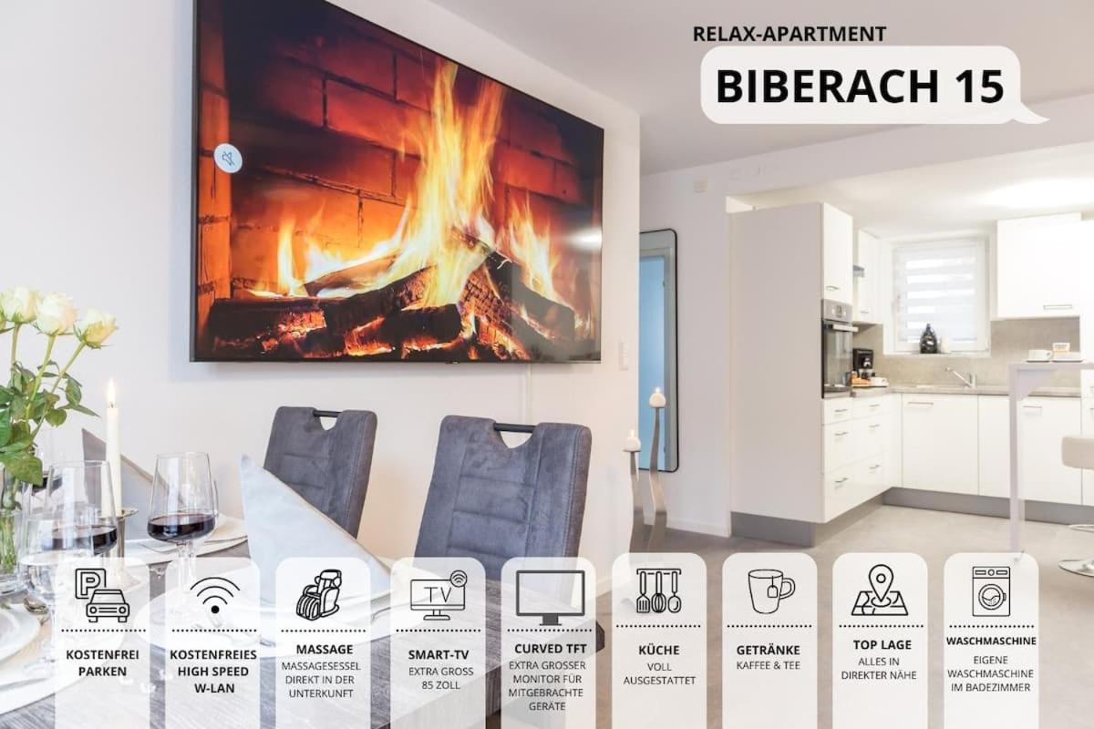 Relaxapartment 15 Massagesessel Smarttv Kueche Biberach an der Riß エクステリア 写真